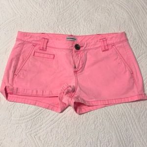 Neon pink Express shorts